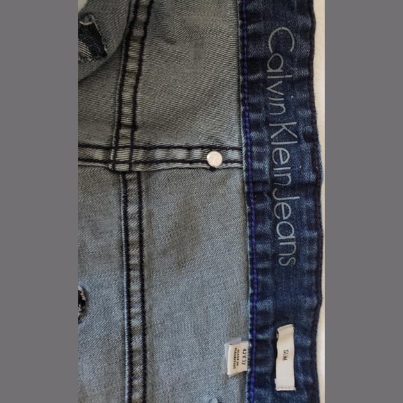 Calvin Klein 5 Pocket Slim Fit Distressed Jeans - Picture 5 of 13